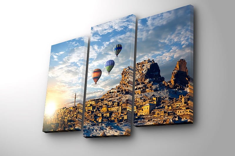 Koristeellinen Canvastaulu 3-os 45x20 cm - Monivärinen - Sisustustuotteet - Taulu & taide - Canvas-taulu