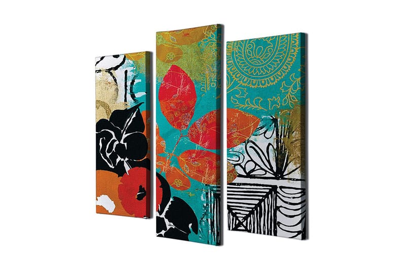 Koristeellinen Canvastaulu 3-os 45x20 cm, Monivärinen