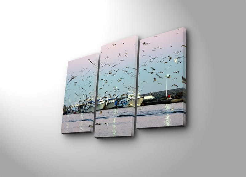 Koristeellinen Canvastaulu 3-os 45x20 cm, Monivärinen