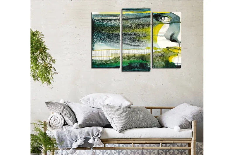 Koristeellinen Canvastaulu 3-os 45x20 cm, Monivärinen