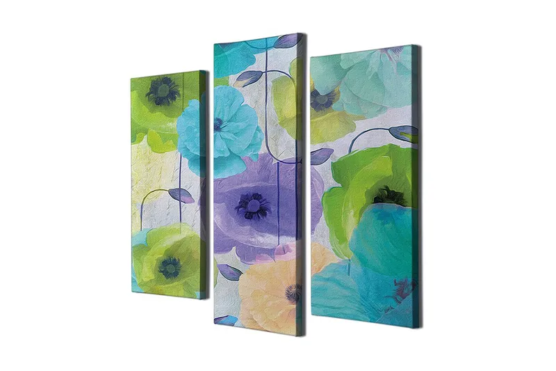 Koristeellinen Canvastaulu 3-os 45x20 cm, Monivärinen