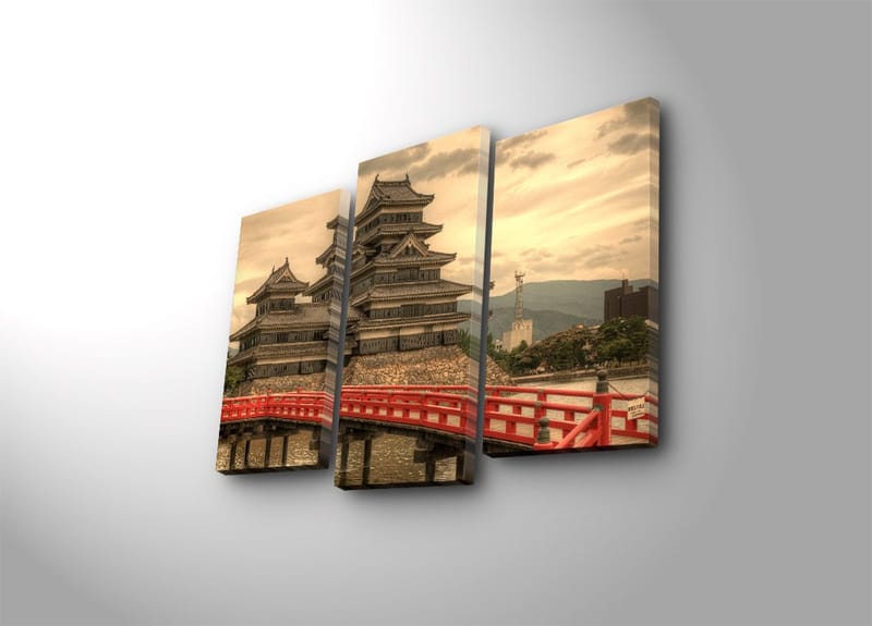 Koristeellinen Canvastaulu 3-os 45x20 cm, Monivärinen