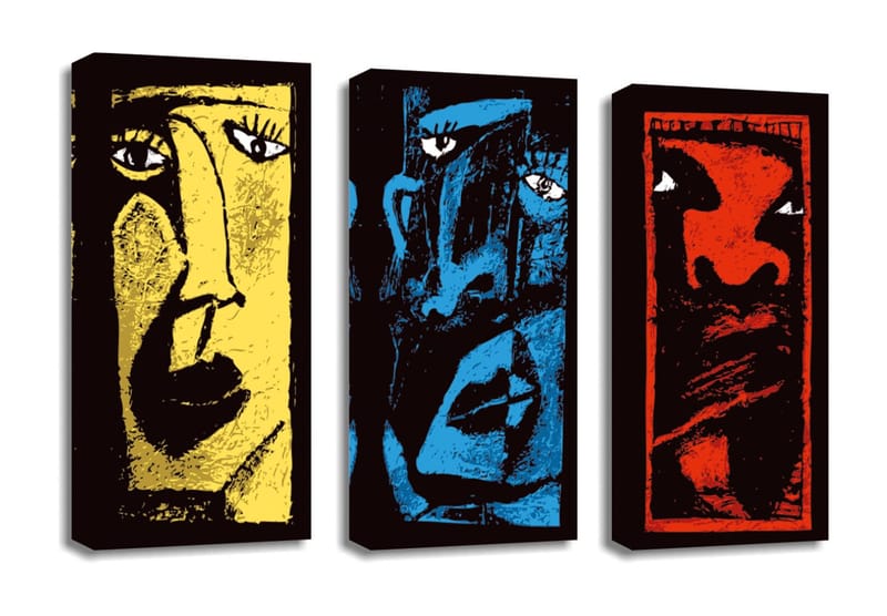 Koristeellinen Canvastaulu 3-os 45x20 cm - Monivärinen - Sisustustuotteet - Taulu & taide - Canvas-taulu