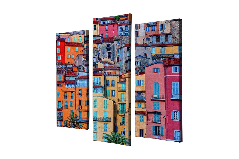 Koristeellinen Canvastaulu 3-os 45x20 cm, Monivärinen