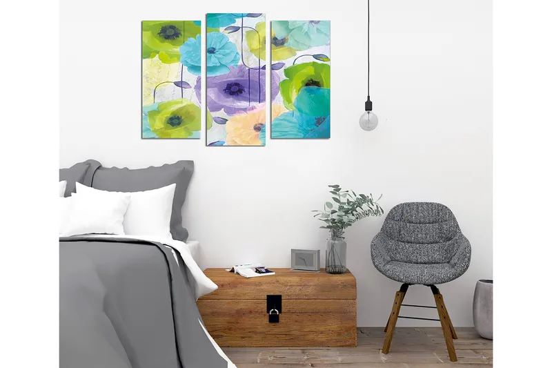 Koristeellinen Canvastaulu 3-os 45x20 cm - Monivärinen - Sisustustuotteet - Taulu & taide - Canvas-taulu