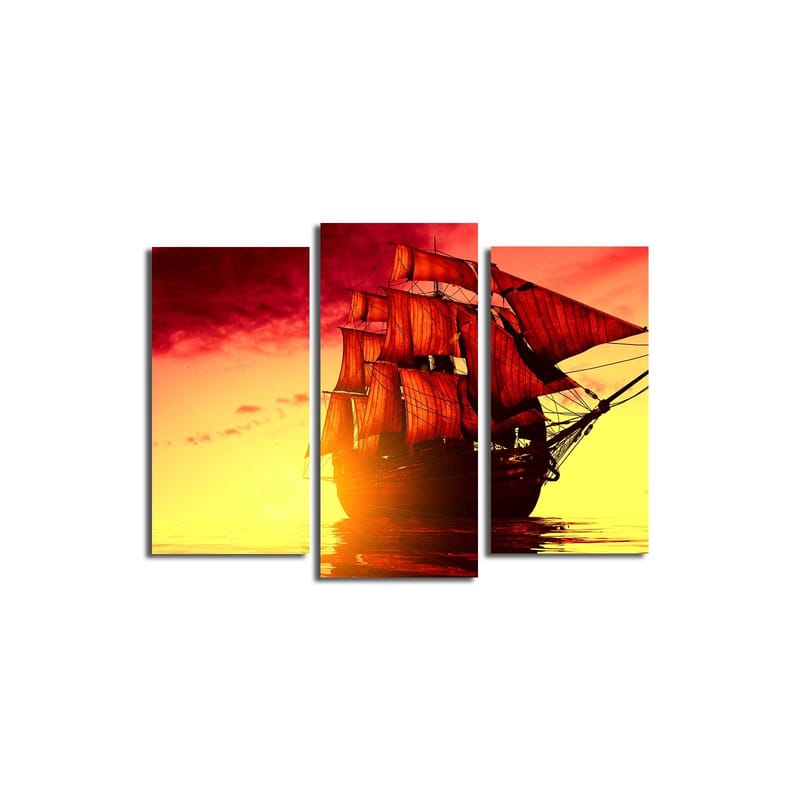 Koristeellinen Canvastaulu 3-os 45x20 cm, Monivärinen