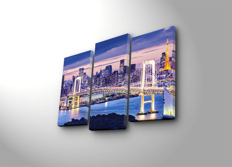 Koristeellinen Canvastaulu 3-os 45x20 cm - Monivärinen - Sisustustuotteet - Taulu & taide - Canvas-taulu