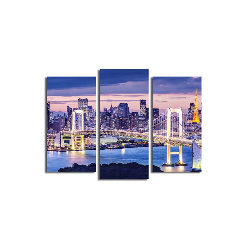 Koristeellinen Canvastaulu 3-os 45x20 cm, Monivärinen