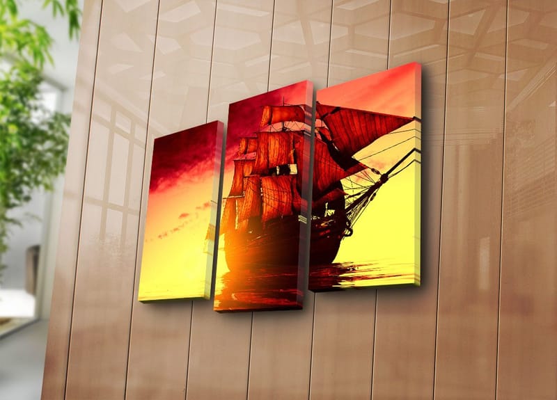 Koristeellinen Canvastaulu 3-os 45x20 cm - Monivärinen - Sisustustuotteet - Taulu & taide - Canvas-taulu