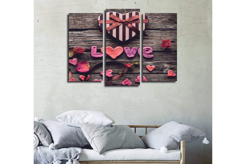 Koristeellinen Canvastaulu 3-os 45x20 cm - Monivärinen - Sisustustuotteet - Taulu & taide - Canvas-taulu