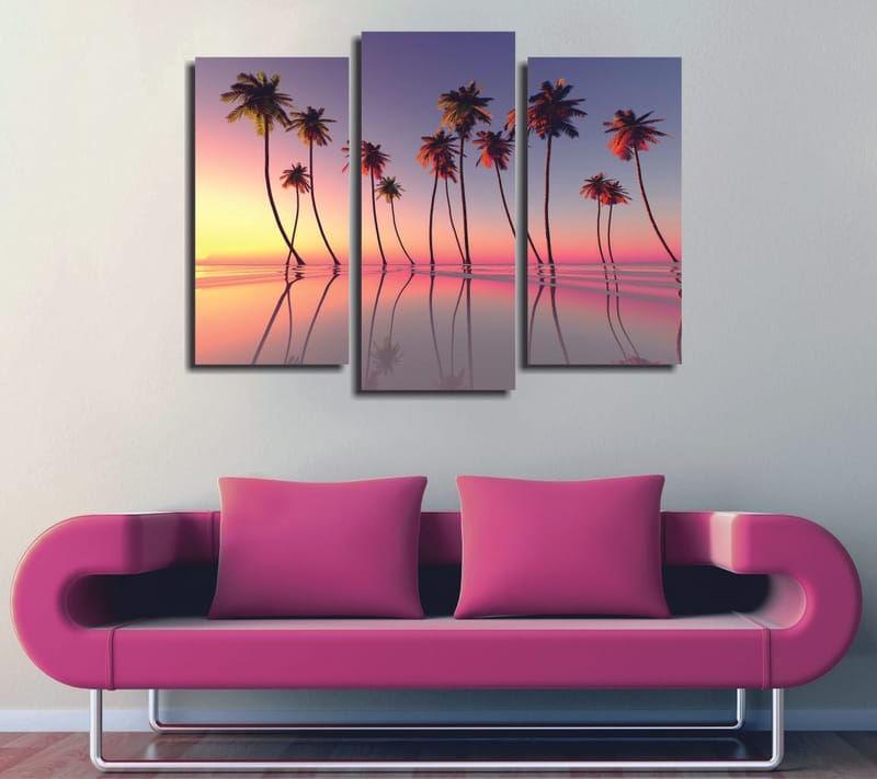 Koristeellinen Canvastaulu 3-os 45x20 cm, Monivärinen