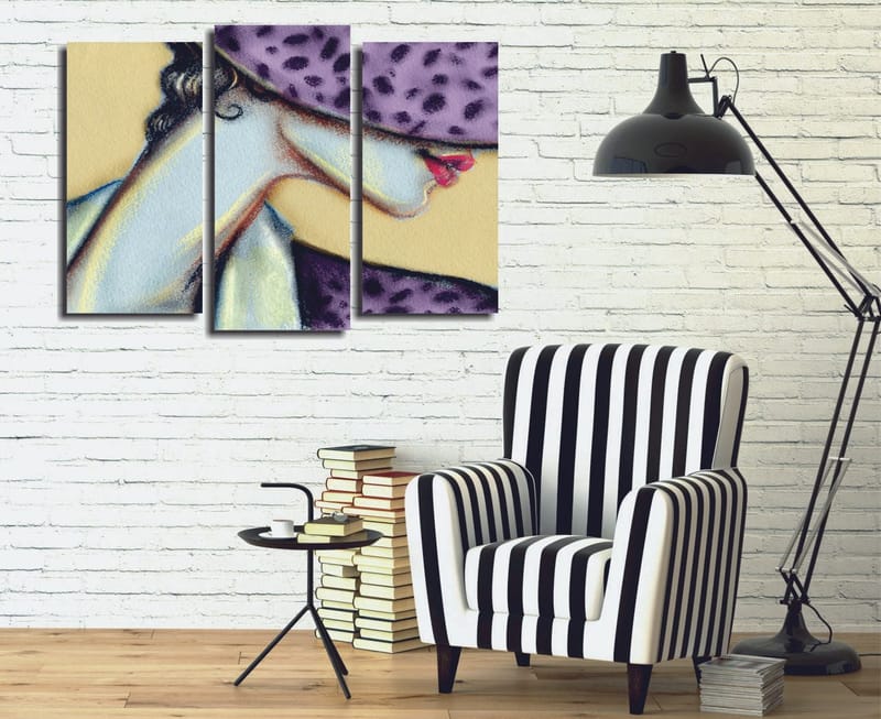 Koristeellinen Canvastaulu 3-os 45x20 cm, Monivärinen