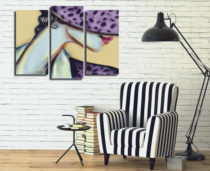 Koristeellinen Canvastaulu 3-os 45x20 cm, Monivärinen