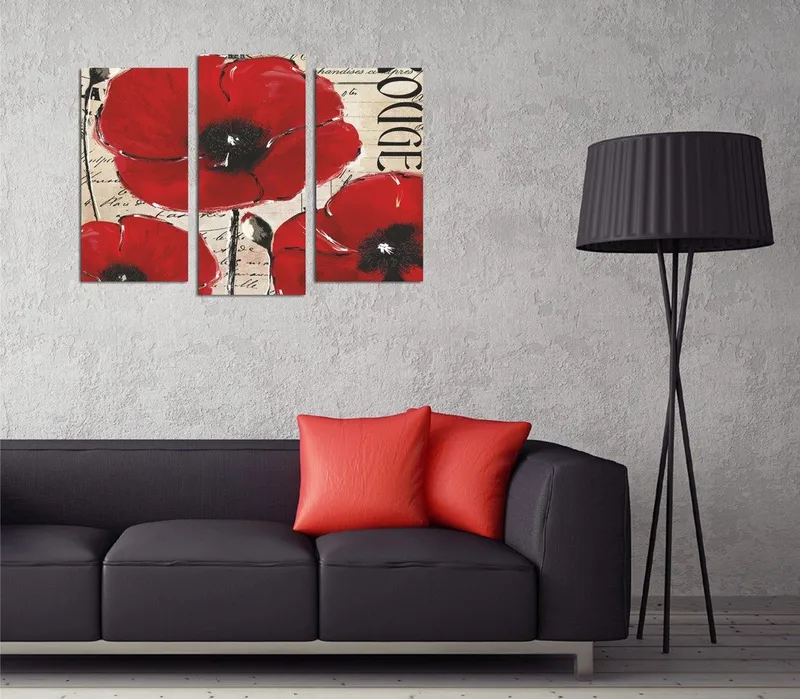 Koristeellinen Canvastaulu 3-os 45x20 cm, Monivärinen