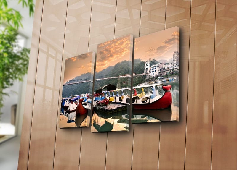 Koristeellinen Canvastaulu 3-os 45x20 cm - Monivärinen - Sisustustuotteet - Taulu & taide - Canvas-taulu