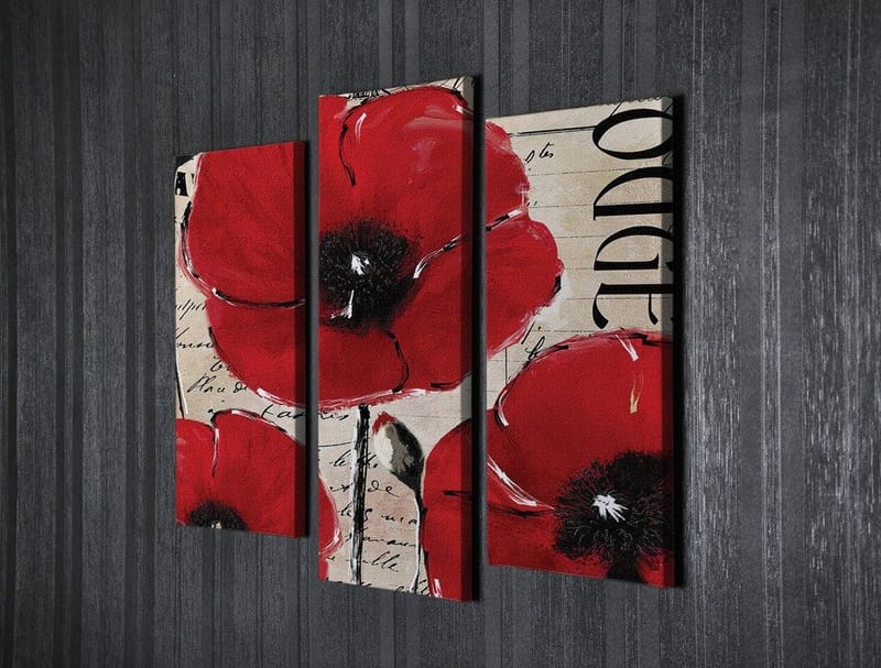 Koristeellinen Canvastaulu 3-os 45x20 cm - Monivärinen - Sisustustuotteet - Taulu & taide - Canvas-taulu