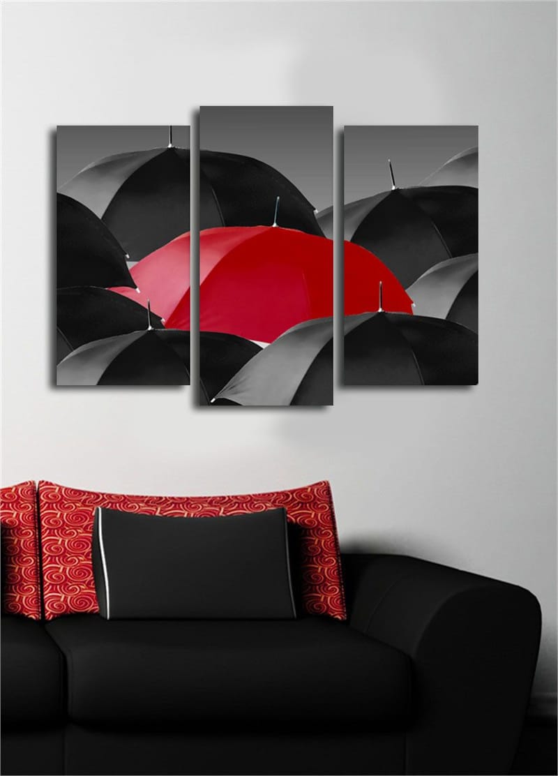 Koristeellinen Canvastaulu 3-os 45x20 cm - Monivärinen - Sisustustuotteet - Taulu & taide - Canvas-taulu