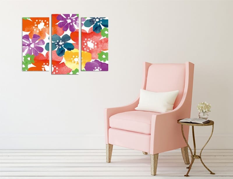 Koristeellinen Canvastaulu 3-os 45x20 cm, Monivärinen