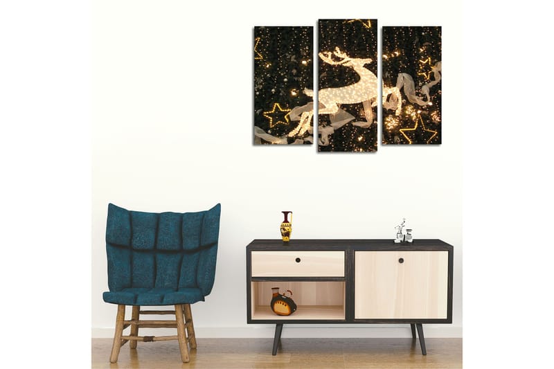 Koristeellinen Canvastaulu 3-os 45x20 cm, Monivärinen