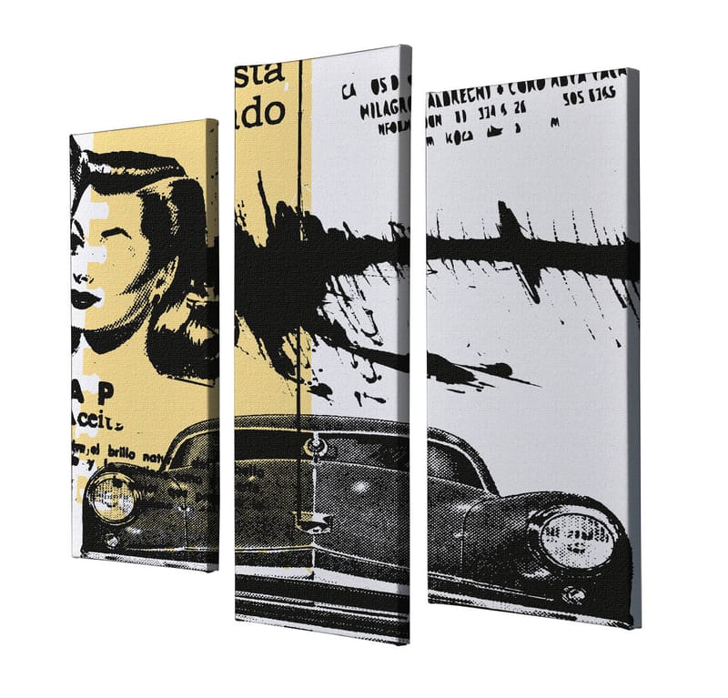 Koristeellinen Canvastaulu 3-os 45x20 cm, Monivärinen