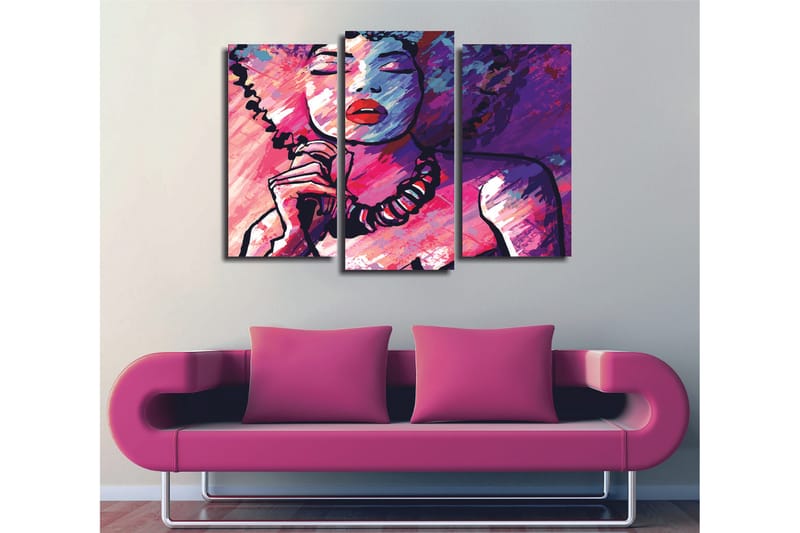 Koristeellinen Canvastaulu 3-os 45x20 cm, Monivärinen