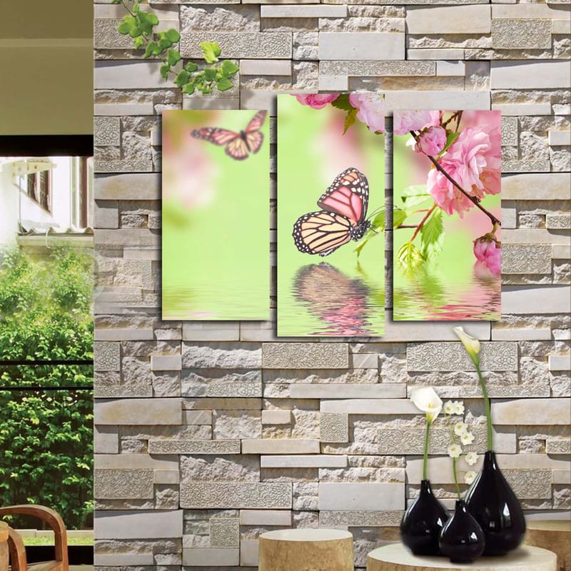 Koristeellinen Canvastaulu 3-os 45x20 cm - Monivärinen - Sisustustuotteet - Taulu & taide - Canvas-taulu