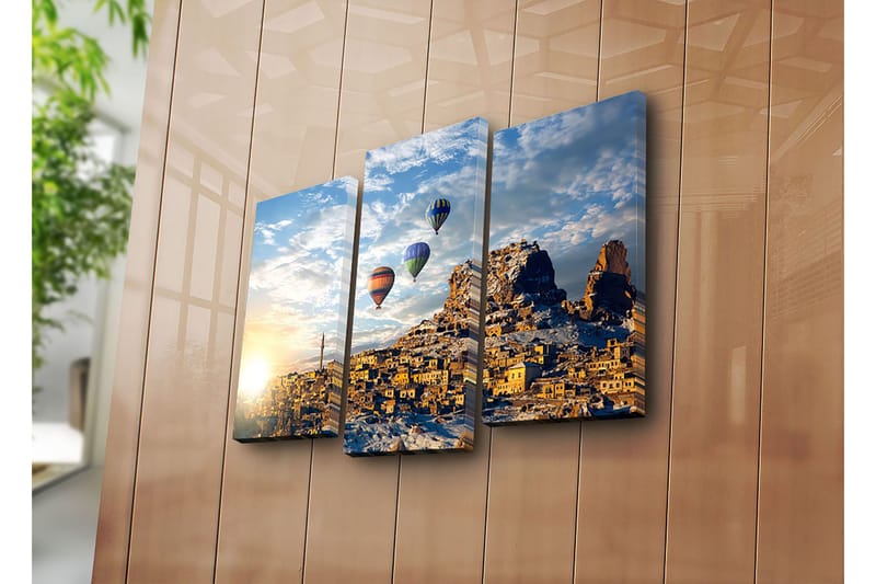 Koristeellinen Canvastaulu 3-os 45x20 cm - Monivärinen - Sisustustuotteet - Taulu & taide - Canvas-taulu