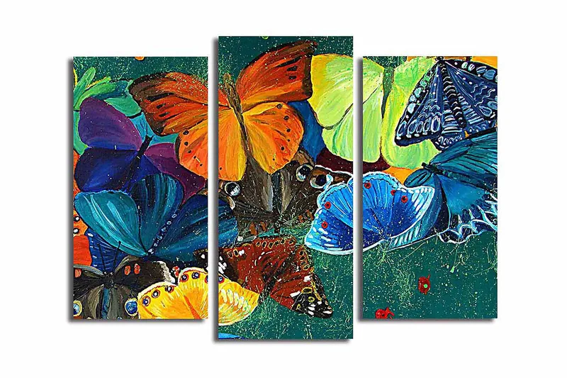 Koristeellinen Canvastaulu 3-os 45x20 cm, Monivärinen