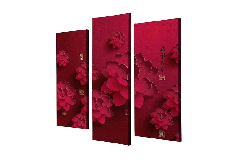 Koristeellinen Canvastaulu 3-os 45x20 cm, Monivärinen