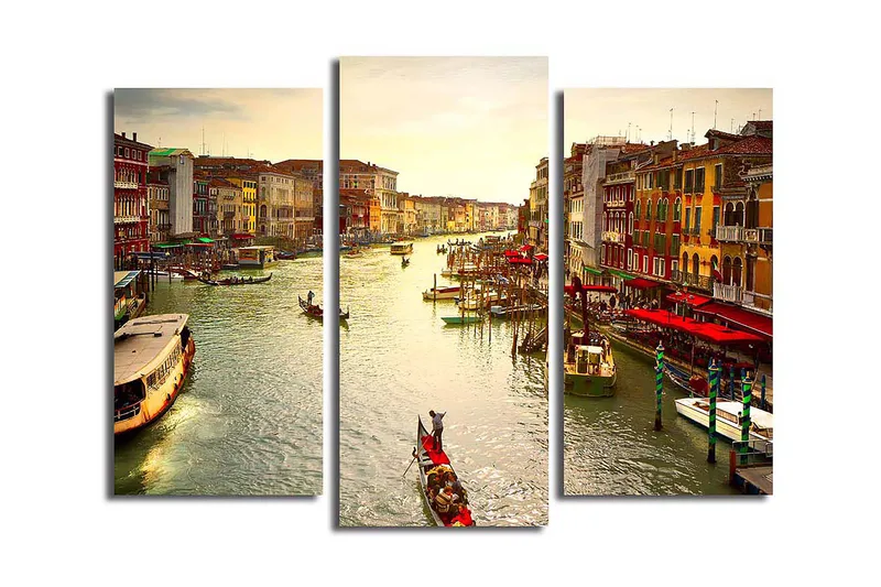 Koristeellinen Canvastaulu 3-os 45x20 cm, Monivärinen