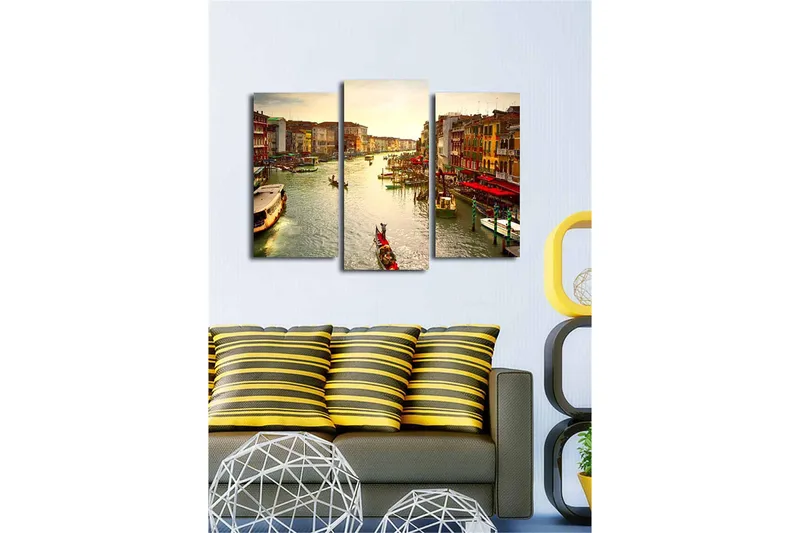Koristeellinen Canvastaulu 3-os 45x20 cm - Monivärinen - Sisustustuotteet - Taulu & taide - Canvas-taulu