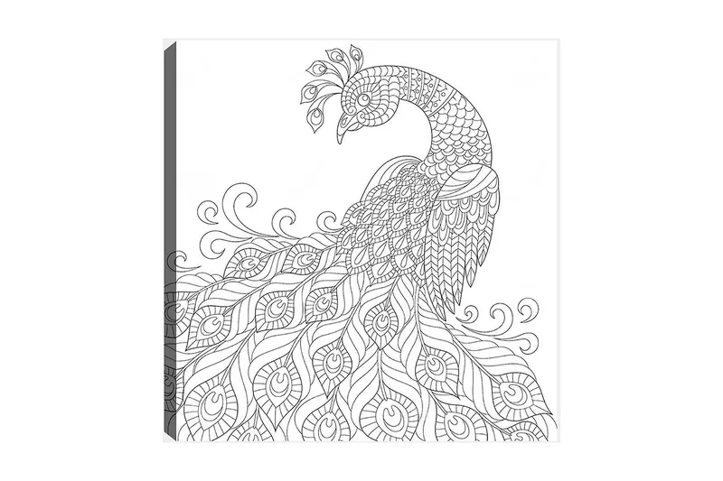 Koristeellinen Canvastaulu 30x30 cm, Valkoinen/Musta