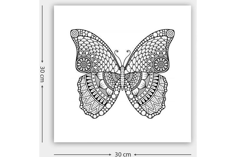 Koristeellinen Canvastaulu 30x30 cm - Valkoinen/Musta - Sisustustuotteet - Taulu & taide - Canvas-taulu