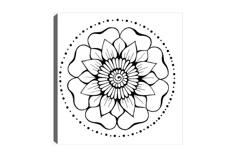 Koristeellinen Canvastaulu 30x30 cm, Valkoinen/Musta