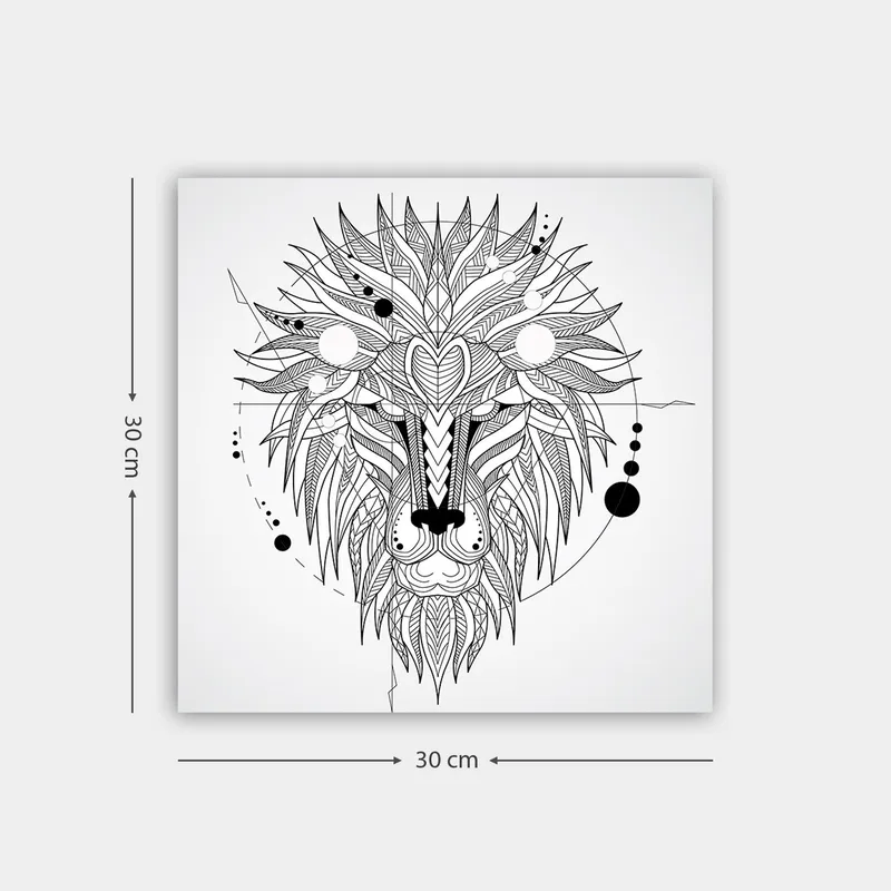 Koristeellinen Canvastaulu 30x30 cm, Valkoinen/Musta