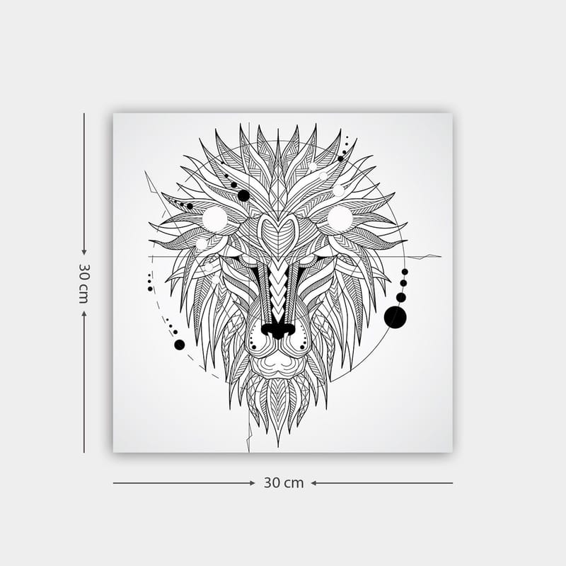 Koristeellinen Canvastaulu 30x30 cm, Valkoinen/Musta