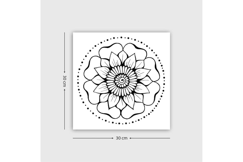 Koristeellinen Canvastaulu 30x30 cm - Valkoinen/Musta - Sisustustuotteet - Taulu & taide - Canvas-taulu