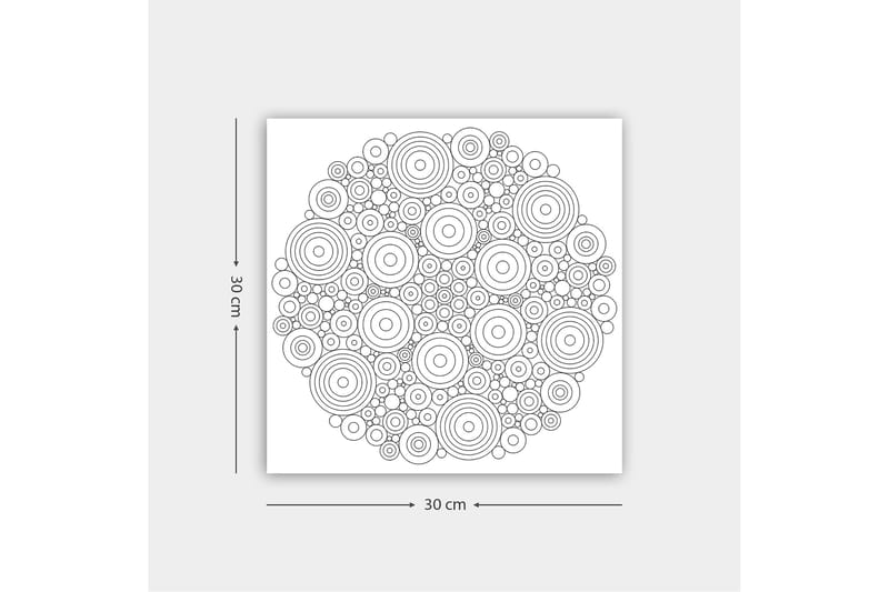 Koristeellinen Canvastaulu 30x30 cm - Valkoinen/Musta - Sisustustuotteet - Taulu & taide - Canvas-taulu