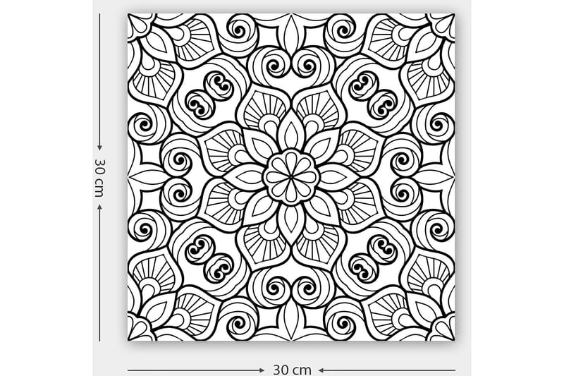 Koristeellinen Canvastaulu 30x30 cm - Valkoinen/Musta - Sisustustuotteet - Taulu & taide - Canvas-taulu