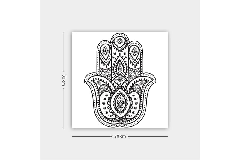Koristeellinen Canvastaulu 30x30 cm - Valkoinen/Musta - Sisustustuotteet - Taulu & taide - Canvas-taulu