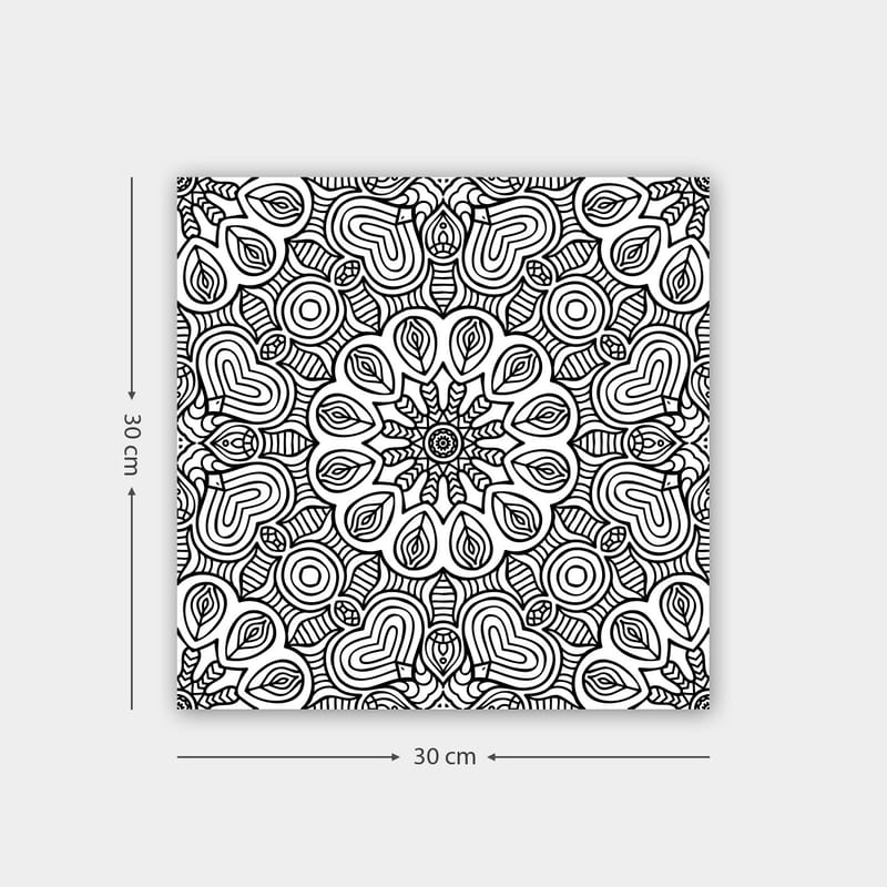 Koristeellinen Canvastaulu 30x30 cm - Valkoinen/Musta - Sisustustuotteet - Taulu & taide - Canvas-taulu