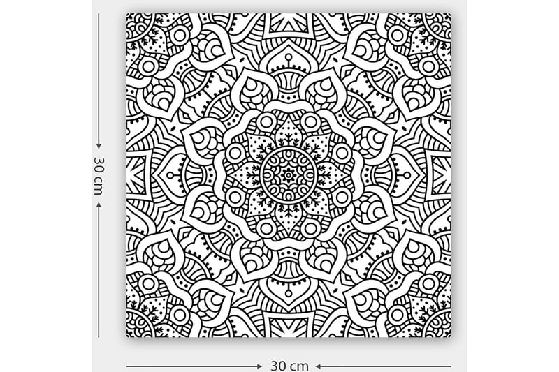 Koristeellinen Canvastaulu 30x30 cm - Valkoinen/Musta - Sisustustuotteet - Taulu & taide - Canvas-taulu