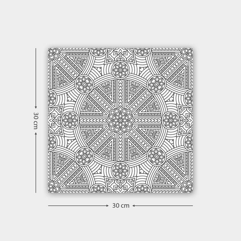 Koristeellinen Canvastaulu 30x30 cm - Valkoinen/Musta - Sisustustuotteet - Taulu & taide - Canvas-taulu