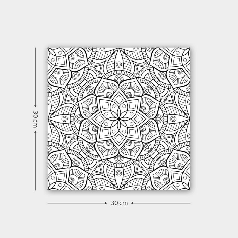 Koristeellinen Canvastaulu 30x30 cm - Valkoinen/Musta - Sisustustuotteet - Taulu & taide - Canvas-taulu
