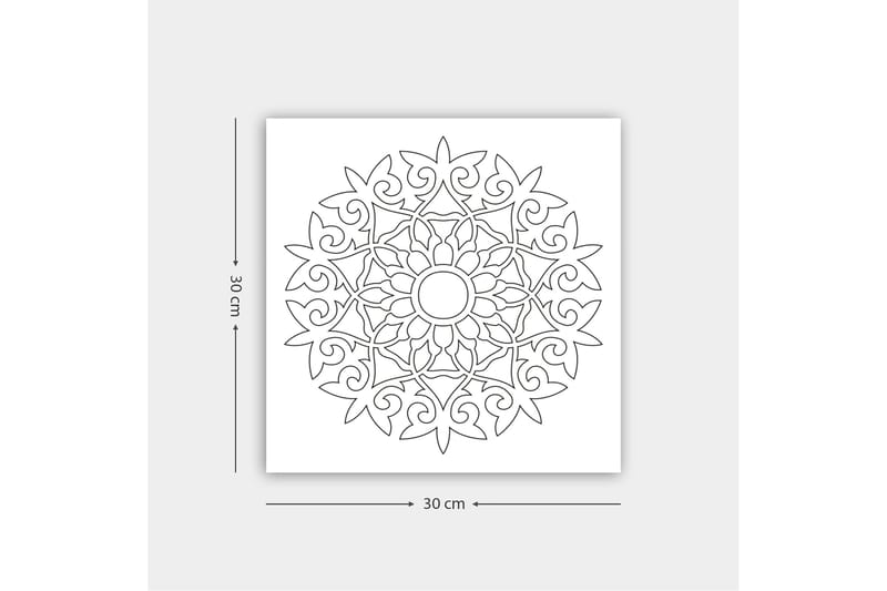 Koristeellinen Canvastaulu 30x30 cm - Valkoinen/Musta - Sisustustuotteet - Taulu & taide - Canvas-taulu