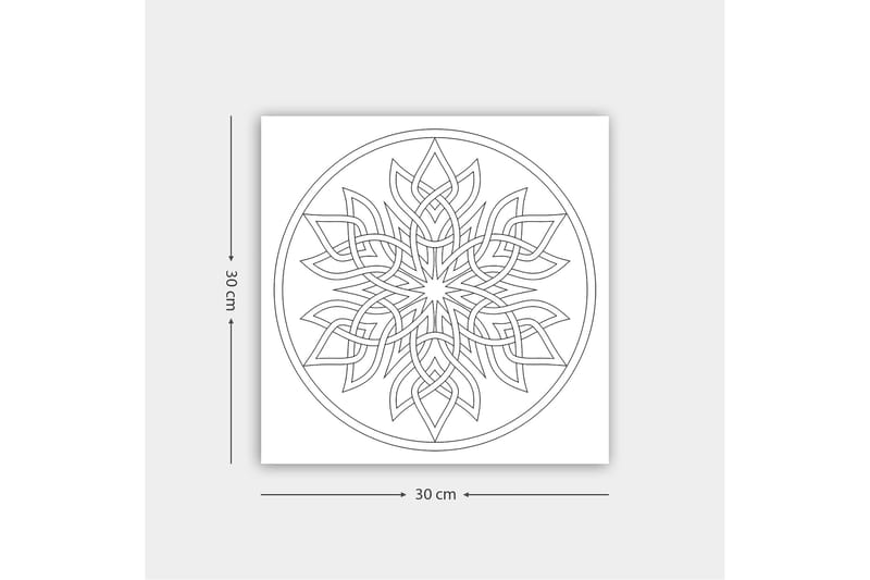 Koristeellinen Canvastaulu 30x30 cm - Valkoinen/Musta - Sisustustuotteet - Taulu & taide - Canvas-taulu