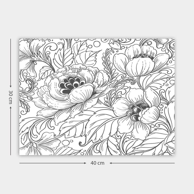 Koristeellinen Canvastaulu 30x30 cm - Valkoinen/Musta - Sisustustuotteet - Taulu & taide - Canvas-taulu