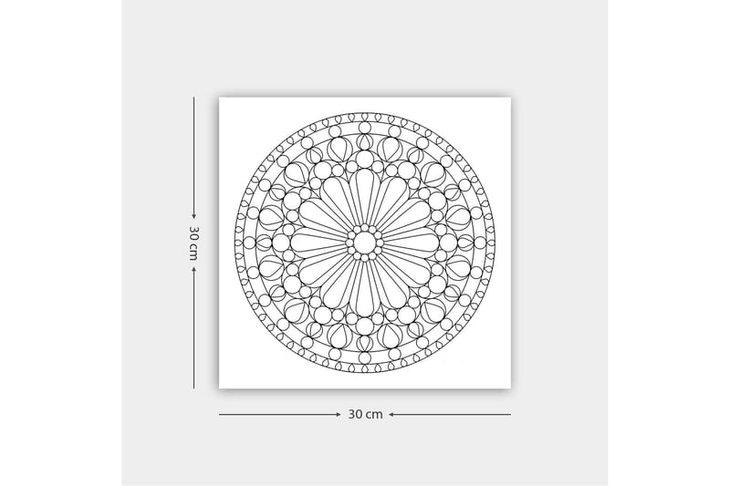 Koristeellinen Canvastaulu 30x30 cm - Valkoinen/Musta - Sisustustuotteet - Taulu & taide - Canvas-taulu