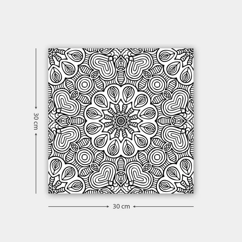 Koristeellinen Canvastaulu 30x30 cm, Valkoinen/Musta