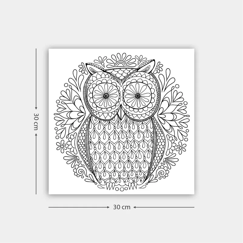 Koristeellinen Canvastaulu 30x30 cm, Valkoinen/Musta